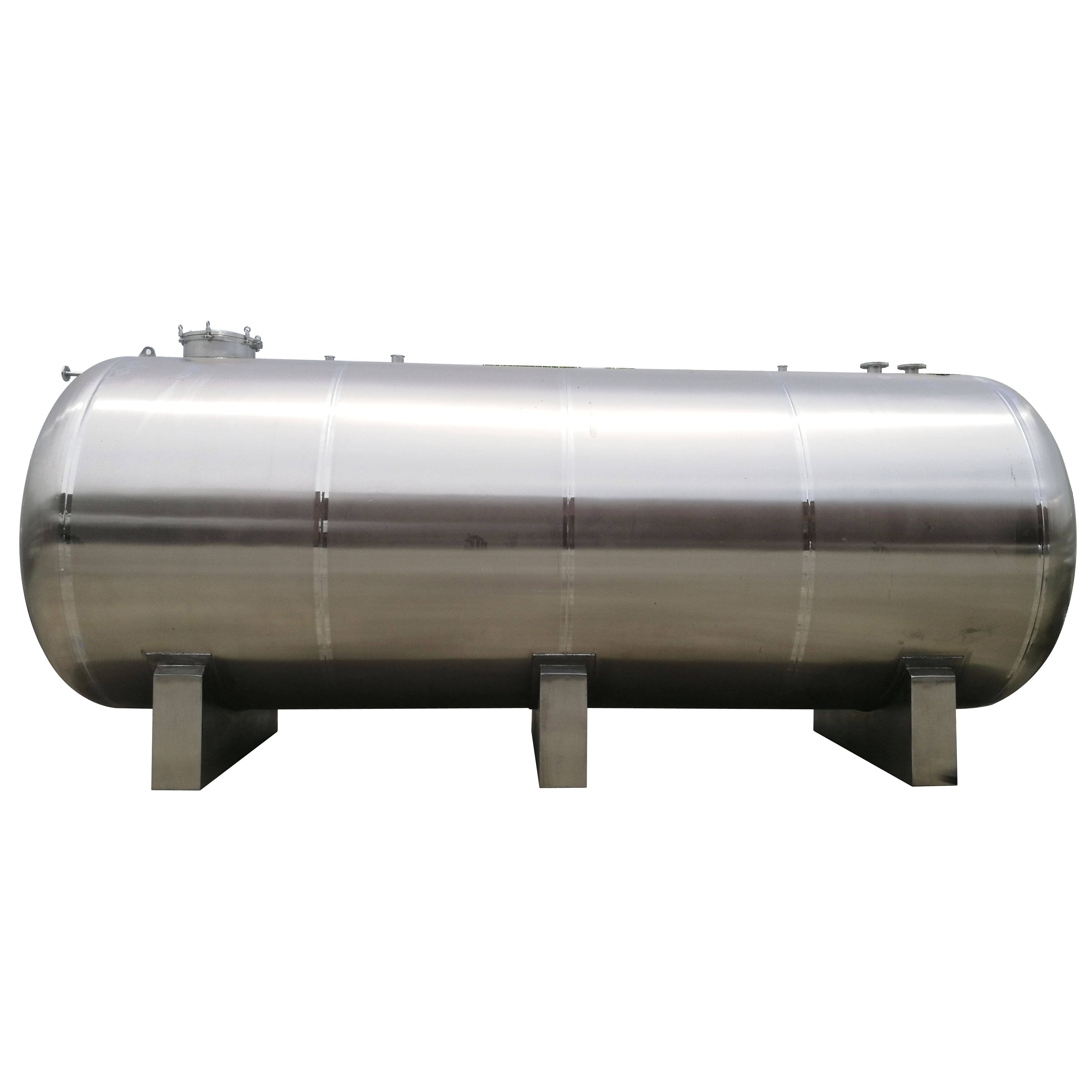 Industrial Grade 304/316 Stainless Steel Horizontal Storage Tank - Food & Chemical Grade Liquid Pressure Vessel for Wholesale